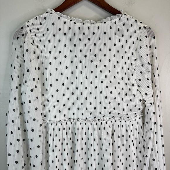 Zara White Polka Dot Mini Dress Size Medium - Picture 10 of 16